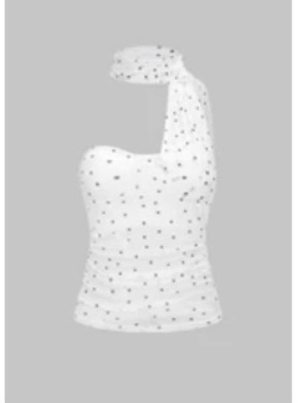 White One-Shoulder Polka Dot Tank Top